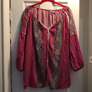 Women’s Plus Size Peasant Top